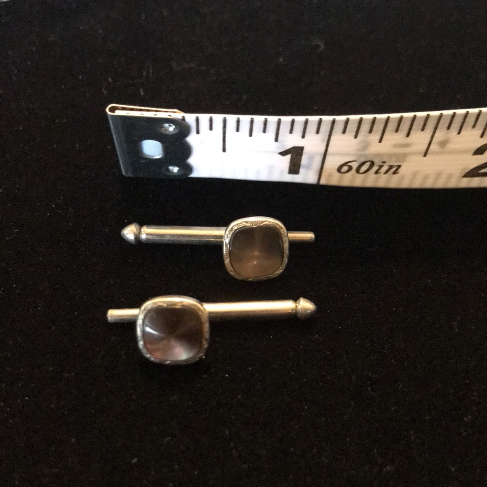 3/$15 ⭐️ Vintage tuxedo studs. 3 swank silver tone and one unbranded gold tone - Picture 4 of 4